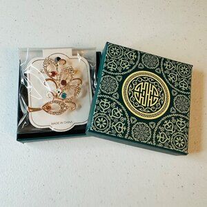 Multicolor rhinestone brooch pin gold tone womens jewelry Valentine gift box